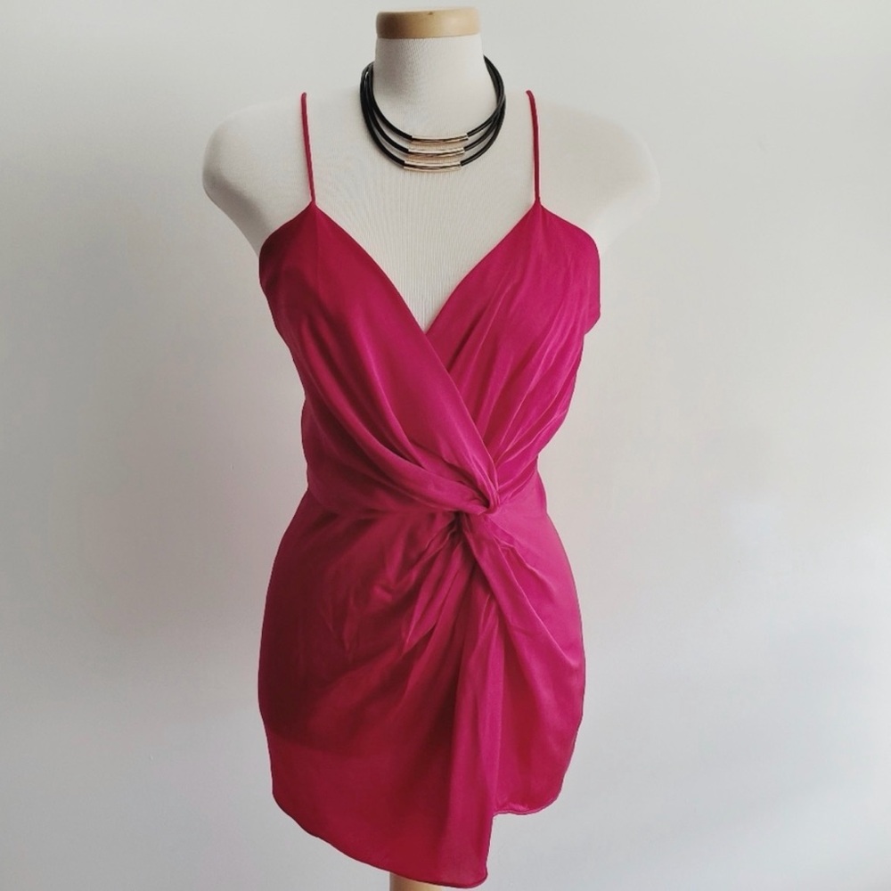 Zara Magenta Wrap Tunic Top